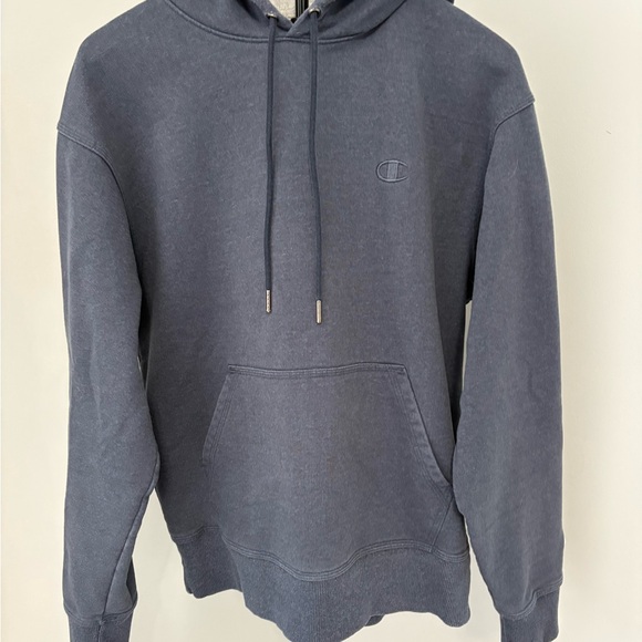 Champion Navy Blue Powerblend Fleece Hoodie - Oversized Boyfriend Fit (Size M) - Picture 2 of 8